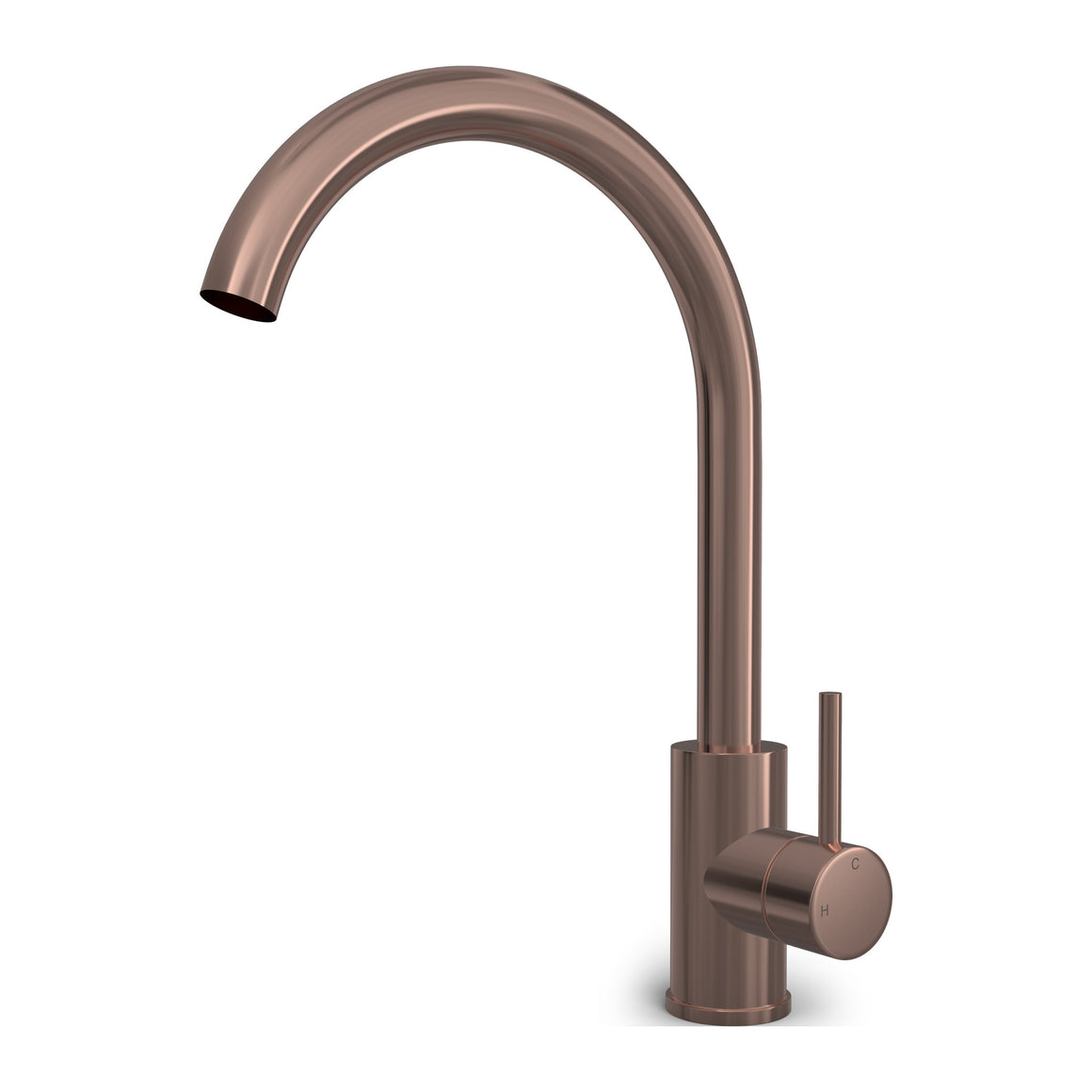 Hotbath Buddy B104 wastafelmengkraan met draaibare uitloop Geborsteld koper PVD productfoto