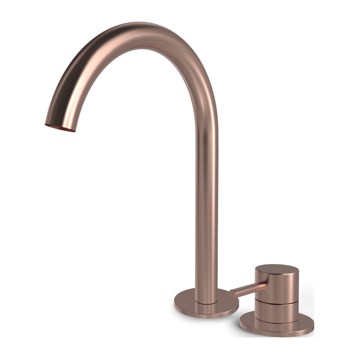 Hotbath Buddy B123H hoge 2-gats wastafelmengkraan Geborsteld koper PVD productfoto