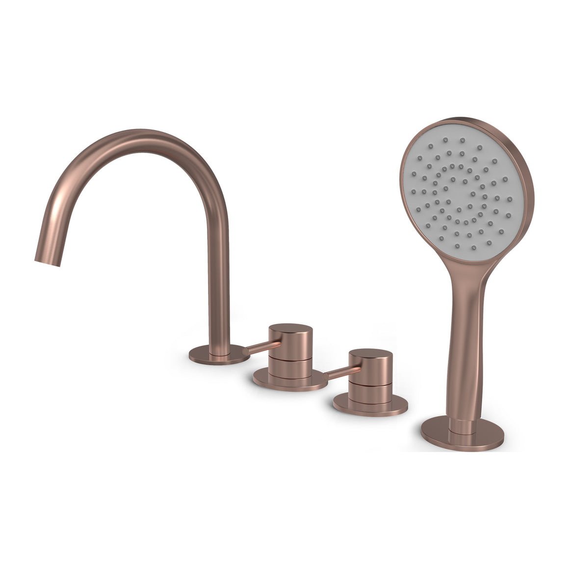Hotbath Buddy B173 badrandcombinatie met uitloop en handdouche Geborsteld koper PVD productfoto