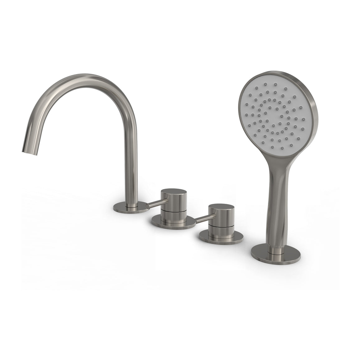 Hotbath Buddy B173 badrandcombinatie met uitloop en handdouche Geborsteld nikkel productfoto