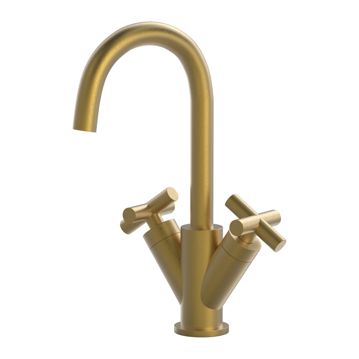Hotbath Chap C104 wastafelmengkraan met draaibare uitloop Geborsteld messing PVD productfoto