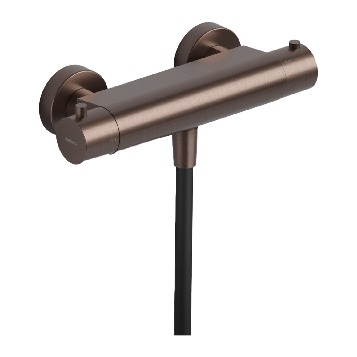 Hotbath Cobber B008 thermostatische douchemengkraan opbouw Geborsteld koper PVD productfoto