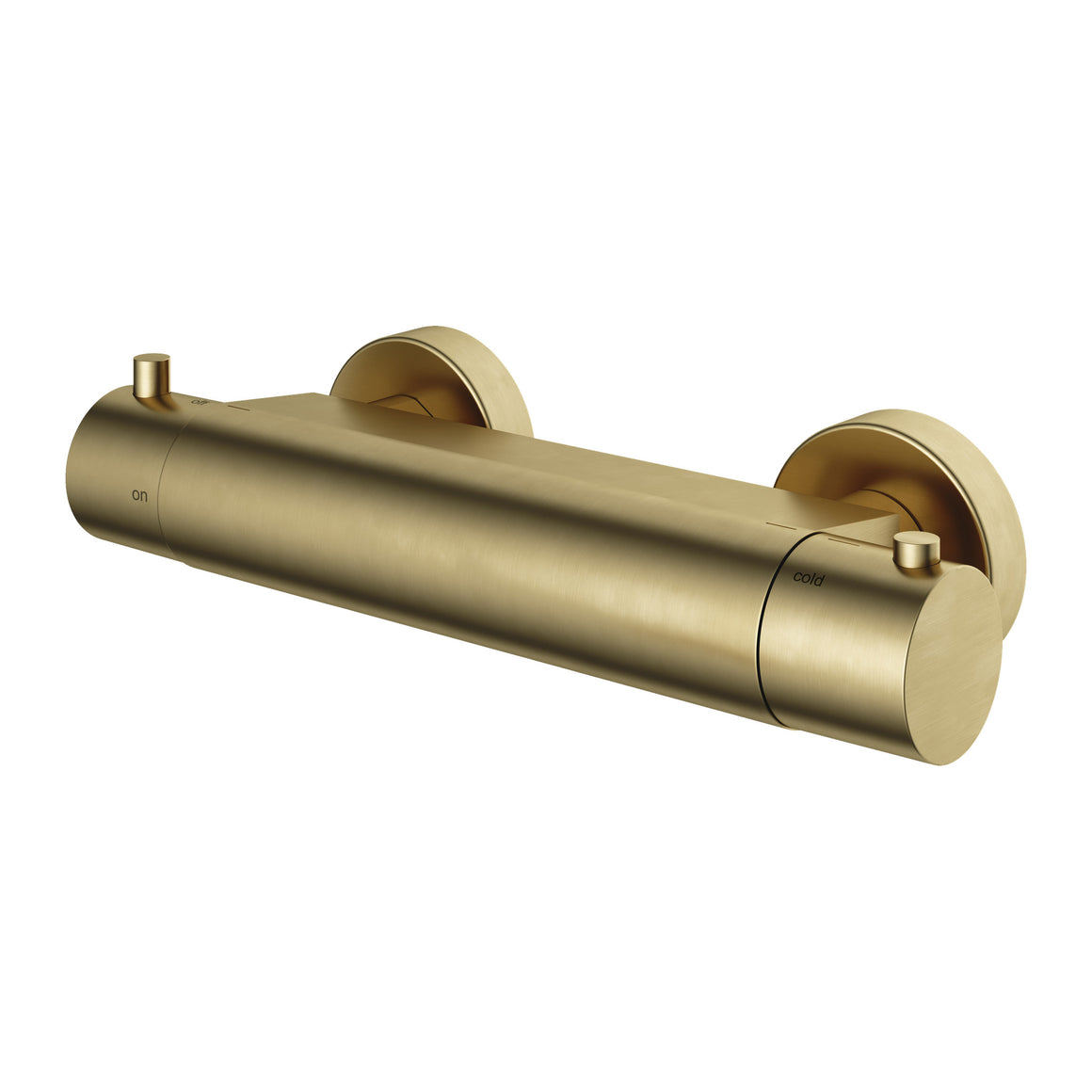 Hotbath Cobber B008 thermostatische douchemengkraan opbouw Geborsteld messing productfoto