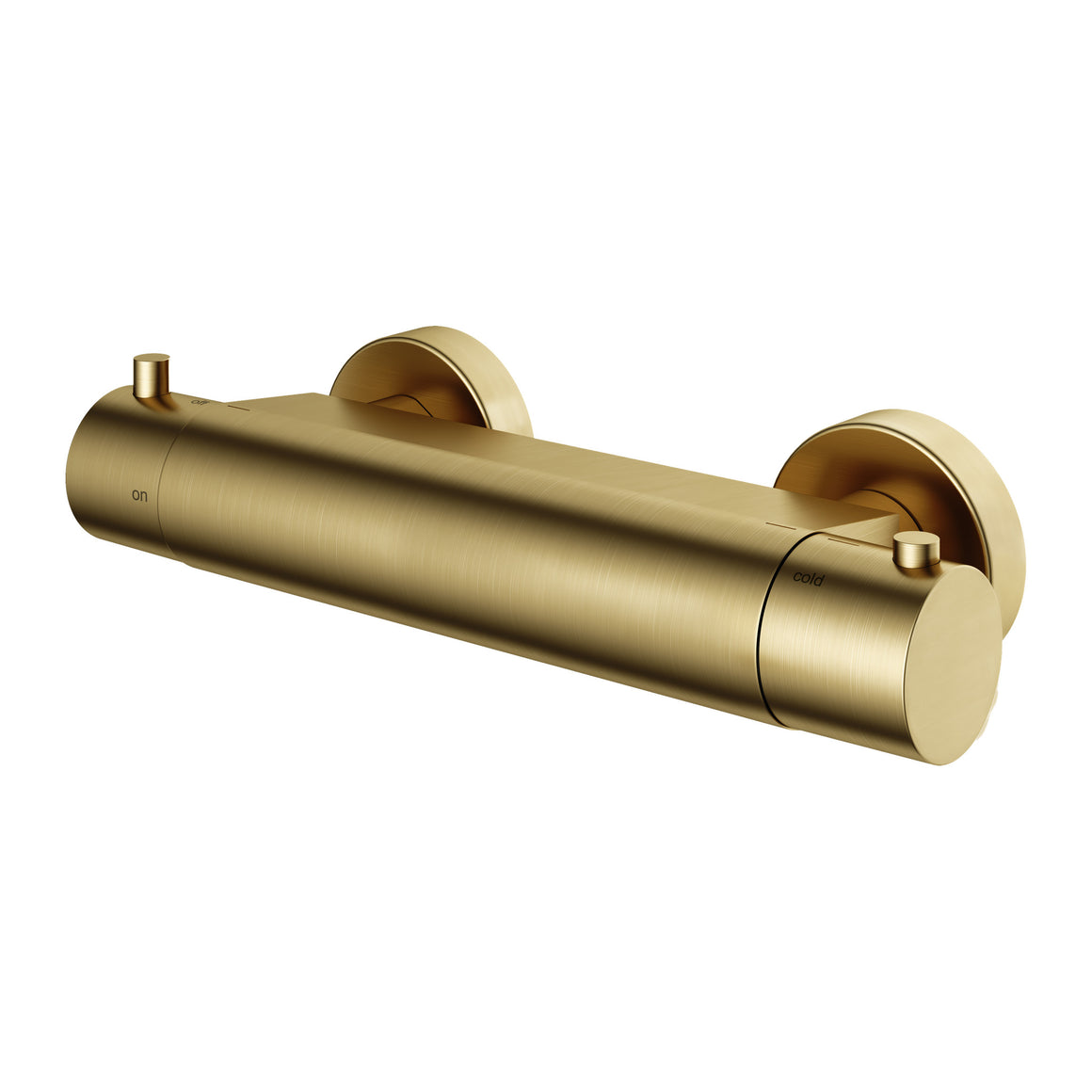 Hotbath Cobber B008 thermostatische douchemengkraan opbouw Geborsteld messing PVD productfoto