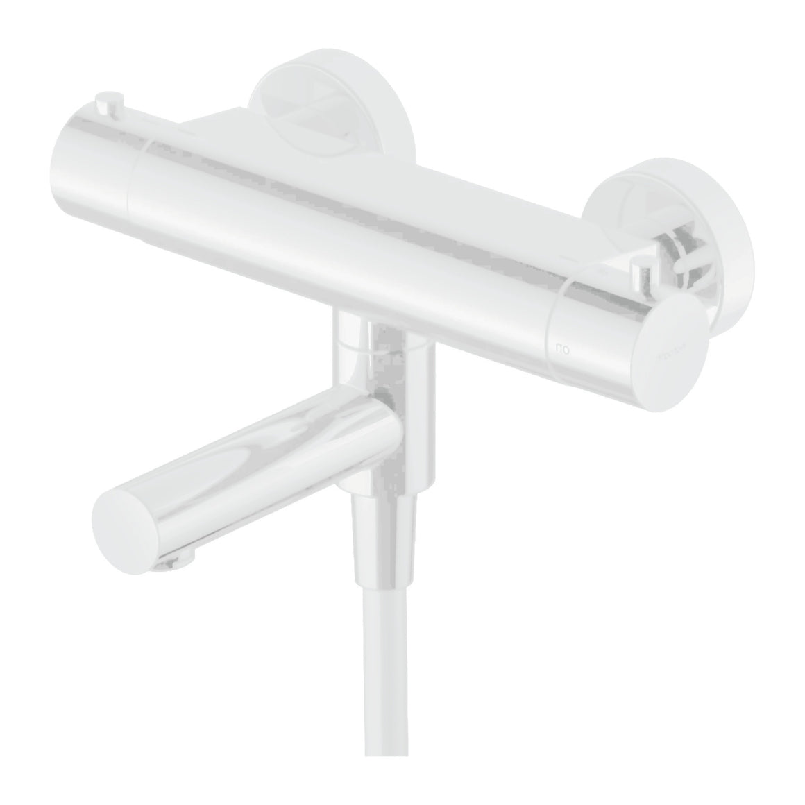 Hotbath Cobber B020 thermostatische badmengkraan met wegdraaibare omstel-uitloop Mat wit productfoto (kleurweergave)