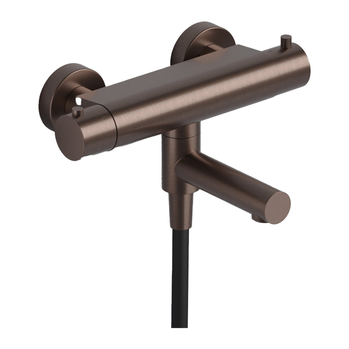 Hotbath Cobber B020 thermostatische badmengkraan met wegdraaibare omstel-uitloop Geborsteld koper PVD productfoto