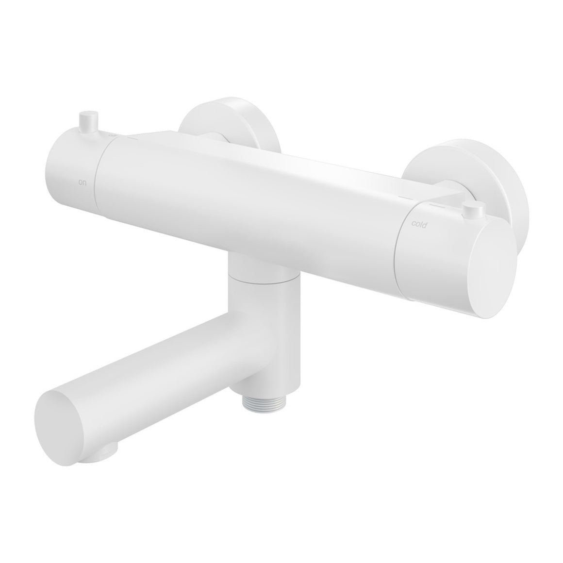 Hotbath Cobber B020 thermostatische badmengkraan met wegdraaibare omstel-uitloop Mat wit productfoto
