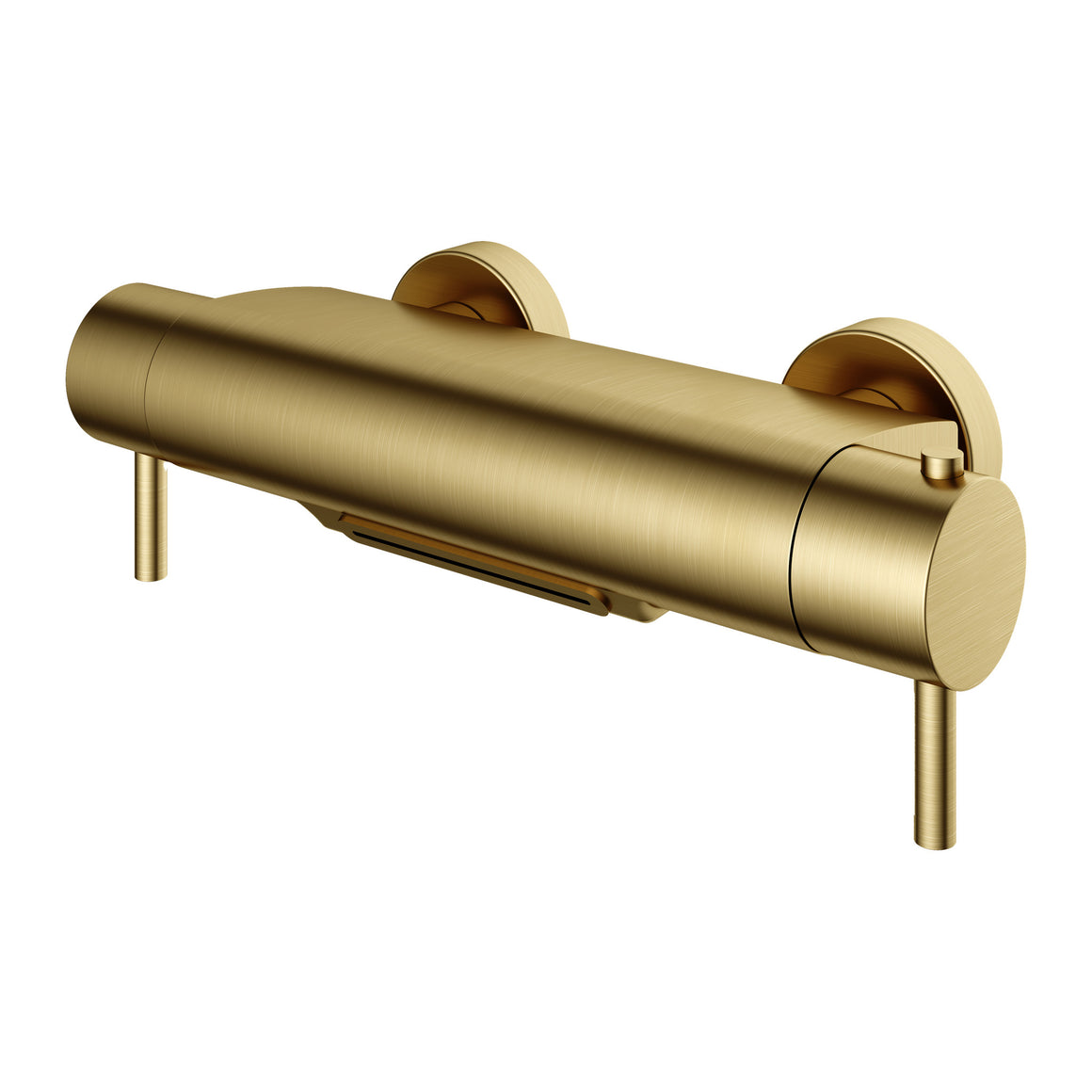 Hotbath Cobber B021 thermostatische badmengkraan met cascade uitloop Geborsteld messing PVD productfoto