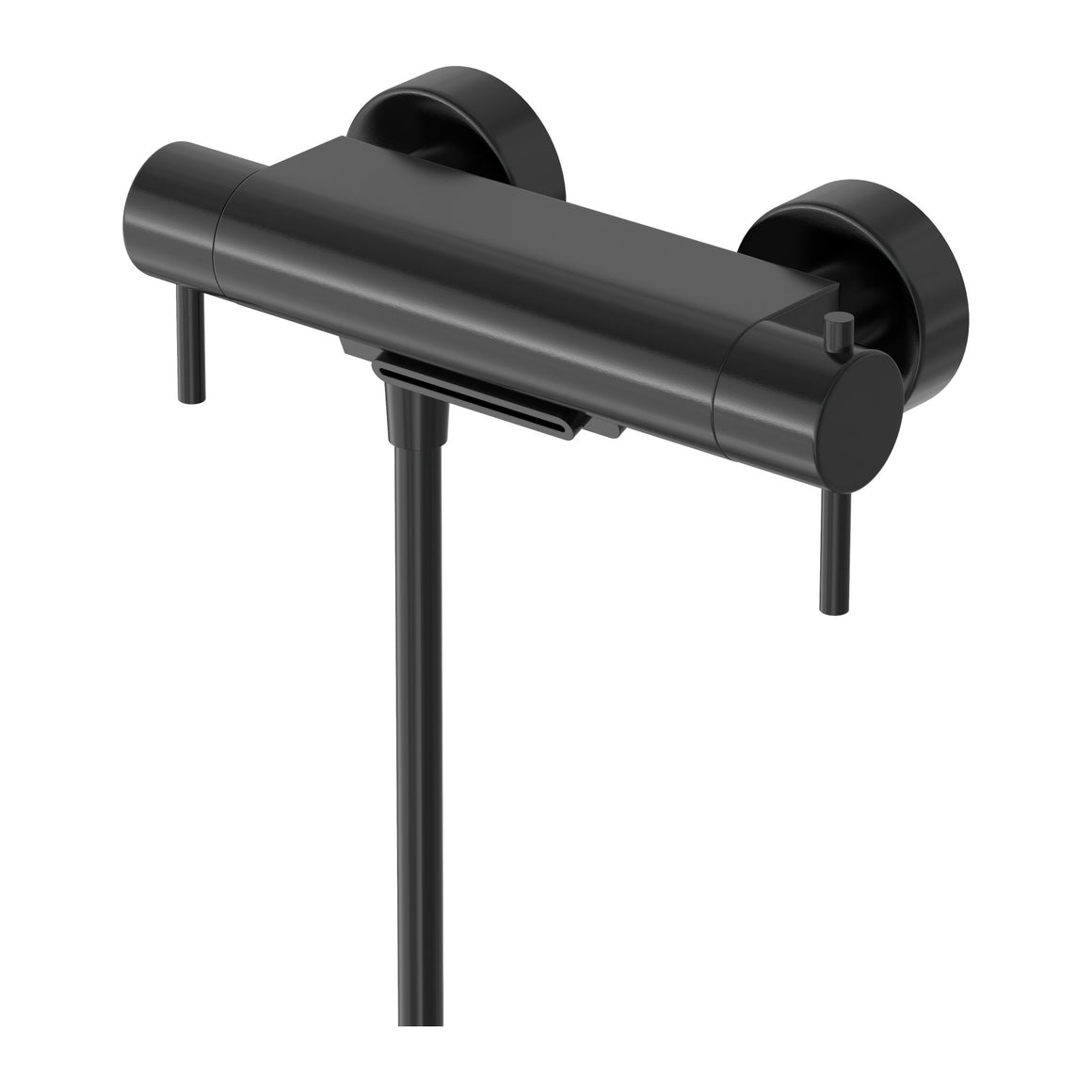 Hotbath Cobber B021 thermostatische badmengkraan met cascade uitloop Geborsteld zwart PVD productfoto