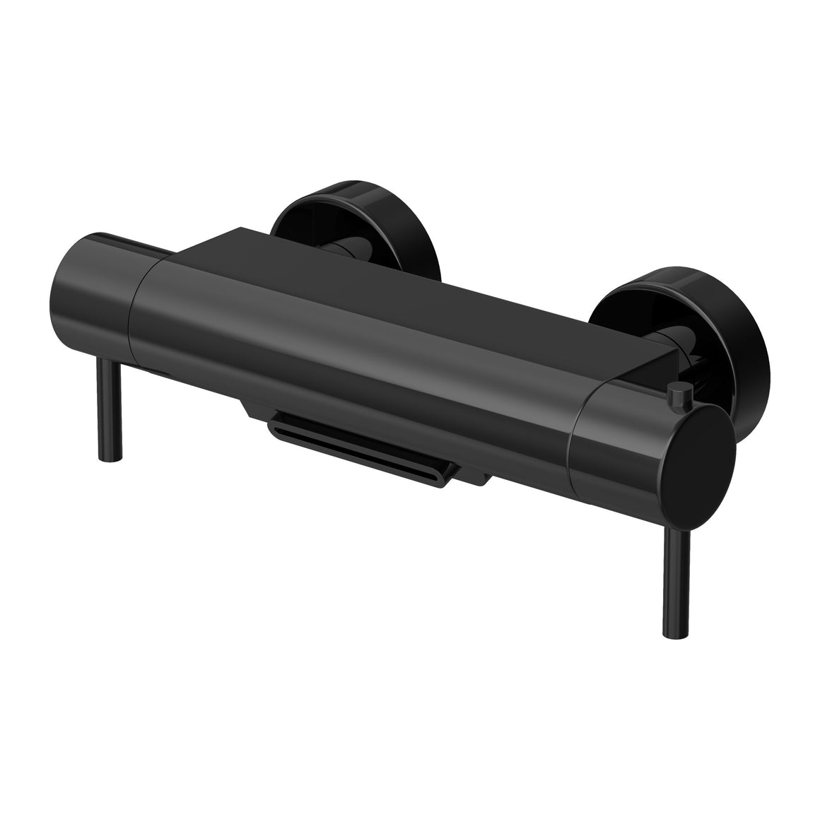 Hotbath Cobber B021 thermostatische badmengkraan met cascade uitloop Gepolijst zwart PVD productfoto