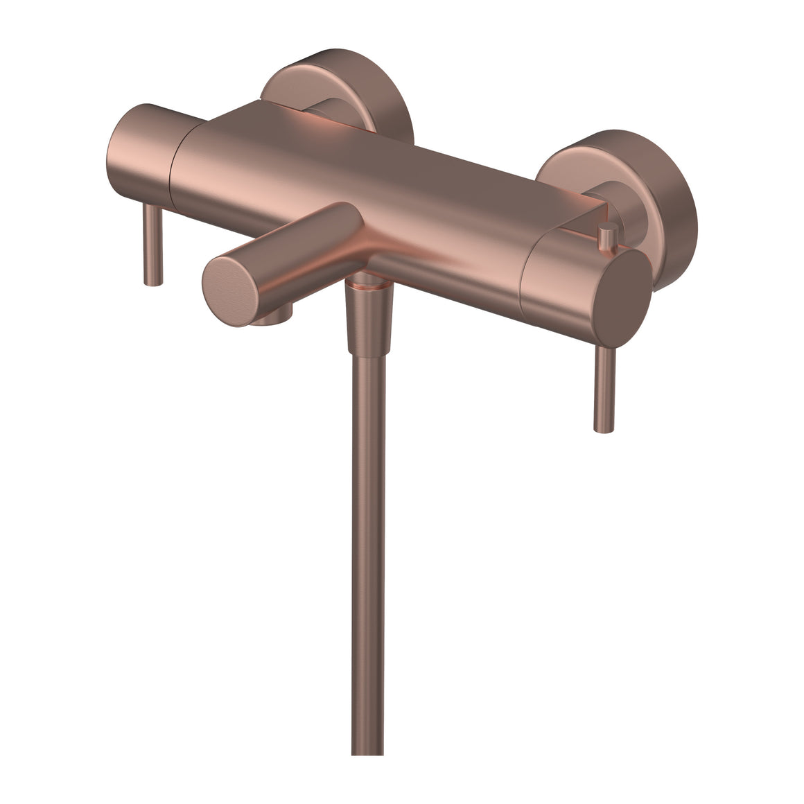 Hotbath Cobber B022 thermostatische badmengkraan met uitloop Geborsteld koper PVD productfoto