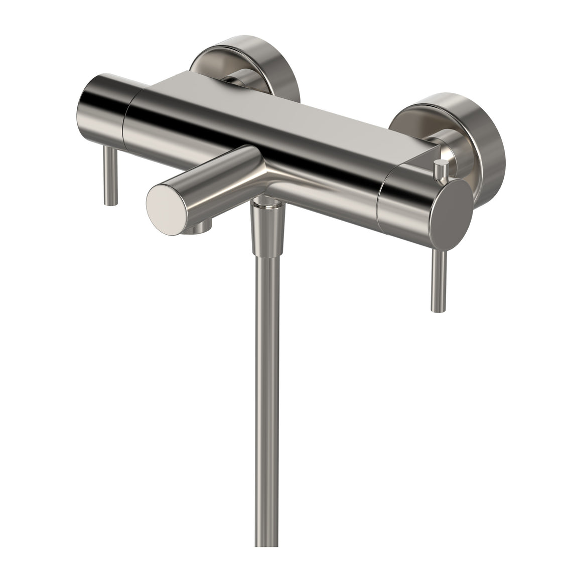 Hotbath Cobber B022 thermostatische badmengkraan met uitloop Geborsteld nikkel productfoto
