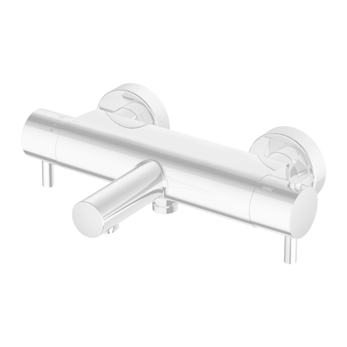 Hotbath Cobber B022 thermostatische badmengkraan met uitloop Mat wit productfoto (kleurimpressie)