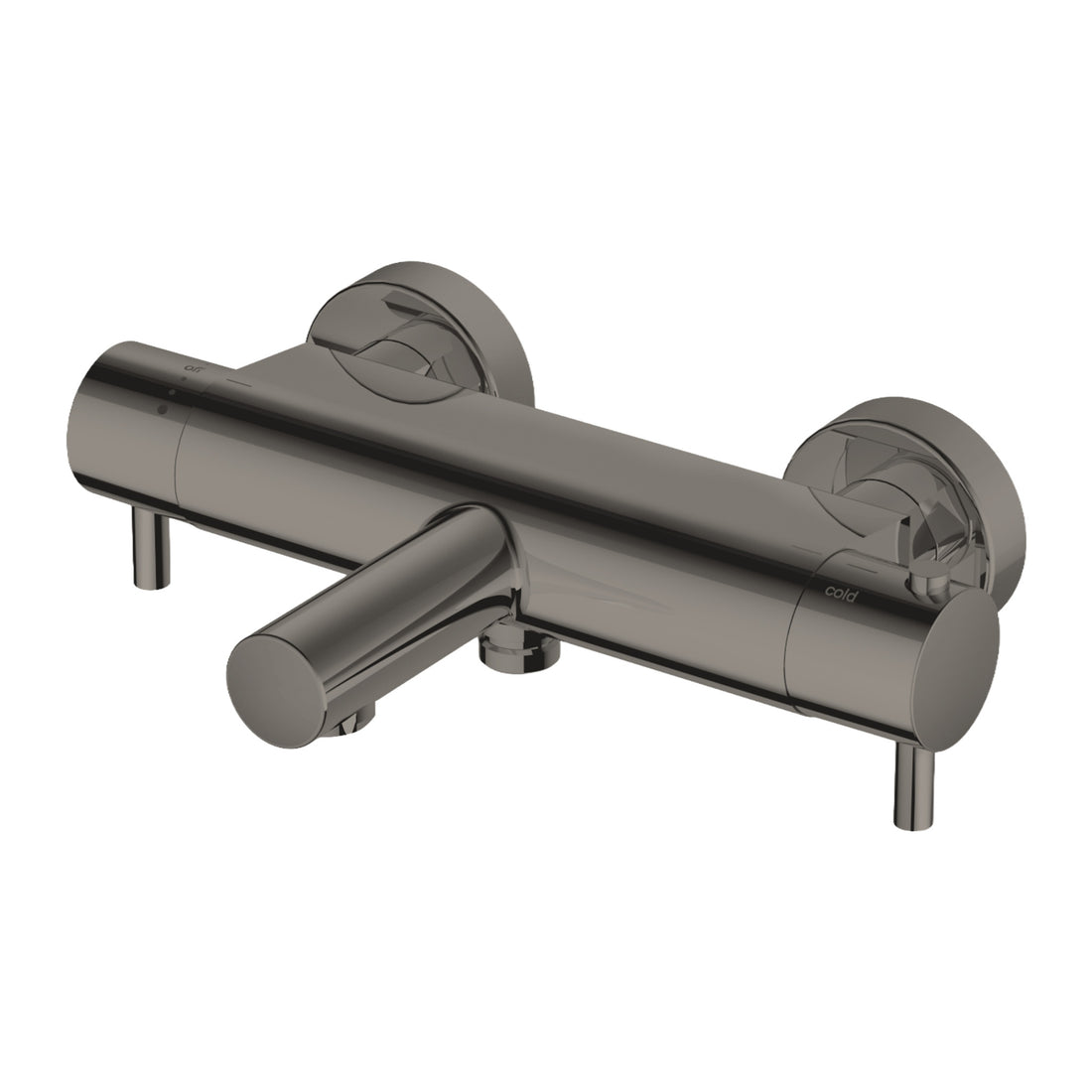 Hotbath Cobber B022 thermostatische badmengkraan met uitloop Verouderd ijzer productfoto (kleurimpressie)