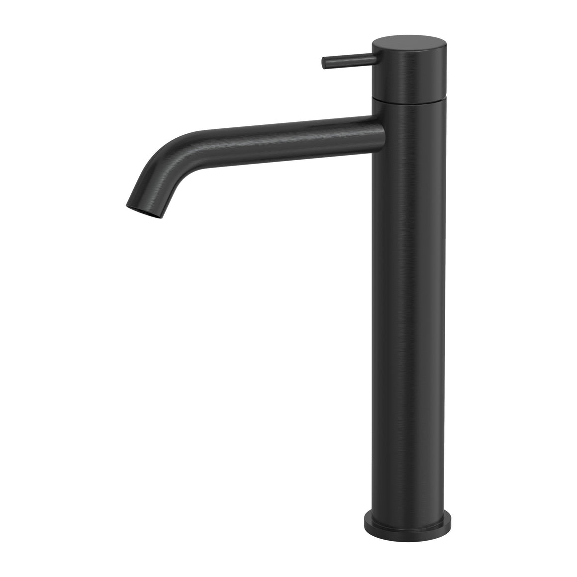 Hotbath Cobber CB003HC hoge wastafelmengkraan met gebogen uitloop Geborsteld zwart PVD productfoto