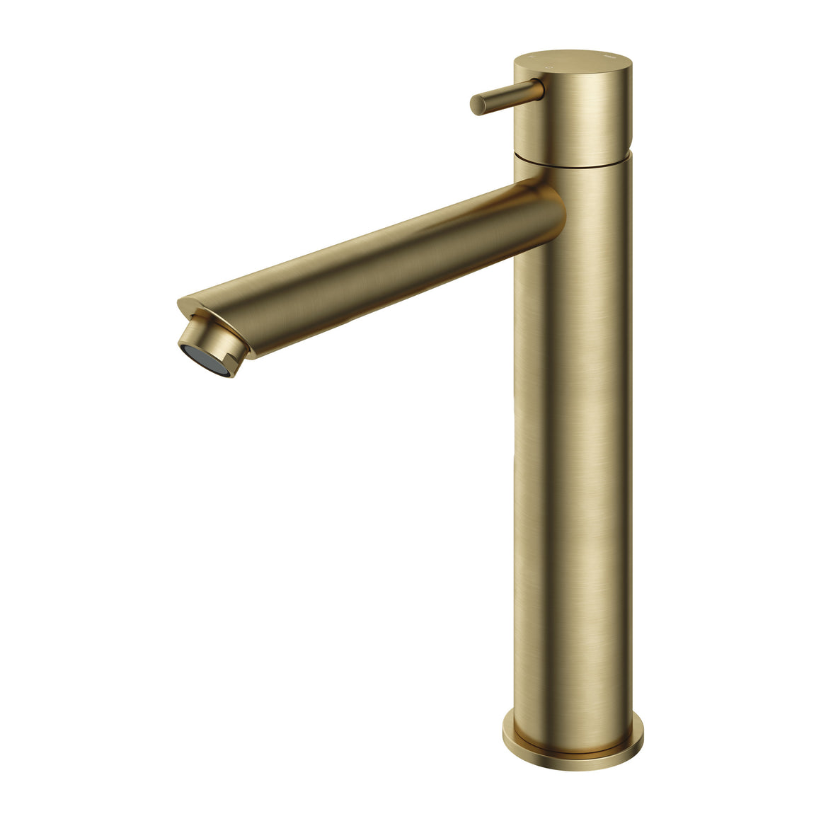 Hotbath Cobber CB003HS hoge wastafelmengkraan met rechte uitloop Geborsteld messing productfoto