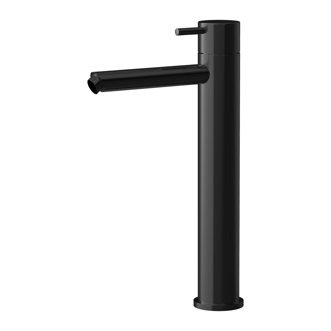 Hotbath Cobber CB003HS hoge wastafelmengkraan met rechte uitloop Gepolijst zwart PVD productfoto
