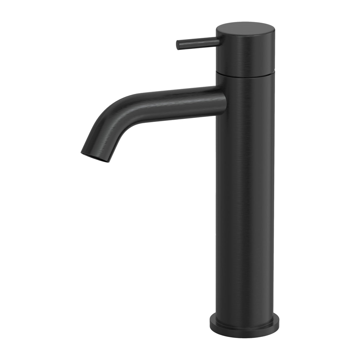Hotbath Cobber CB003MC halfhoge wastafelmengkraan met gebogen uitloop Geborsteld zwart PVD productfoto