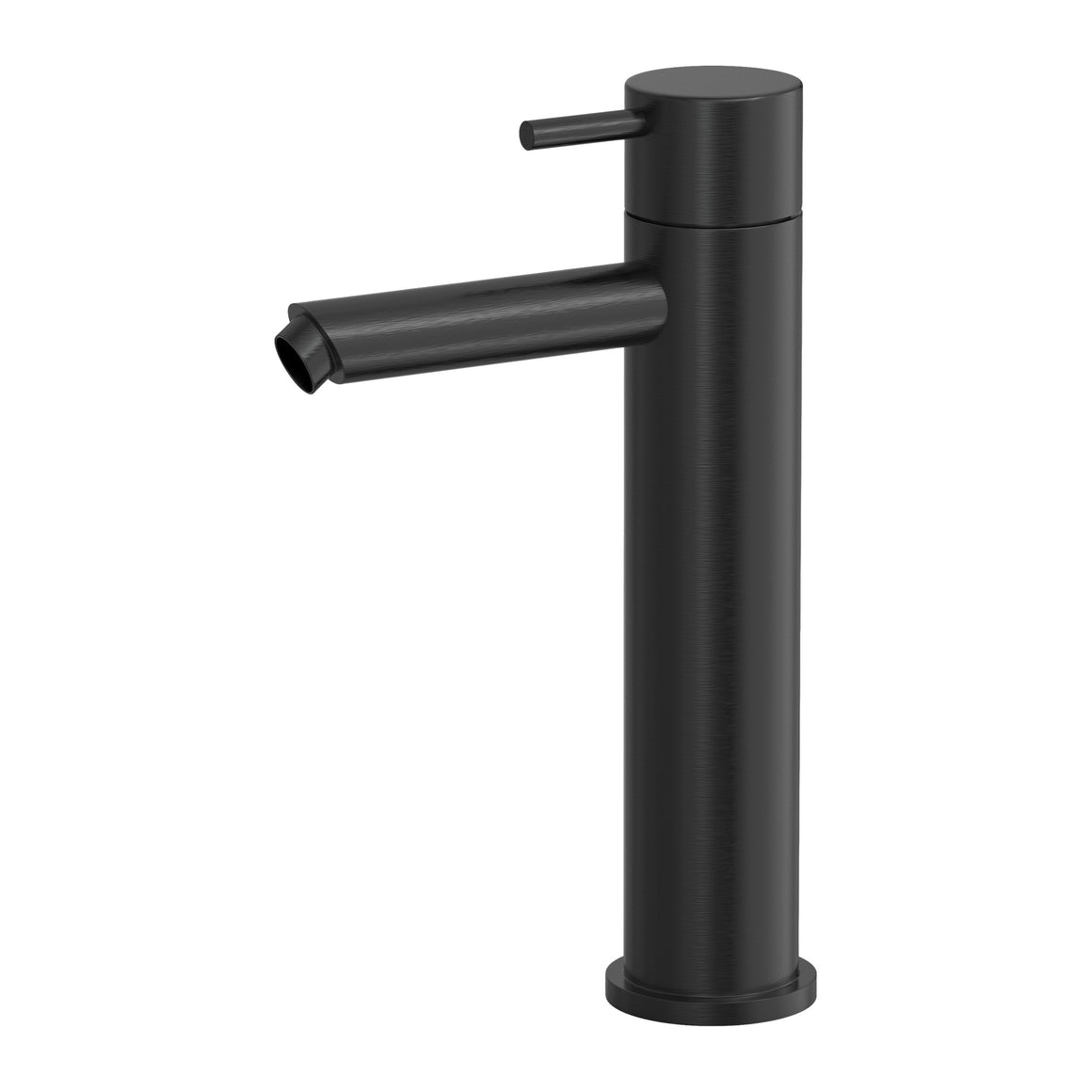 Hotbath Cobber CB003MS halfhoge wastafelmengkraan met rechte uitloop Geborsteld zwart PVD productfoto