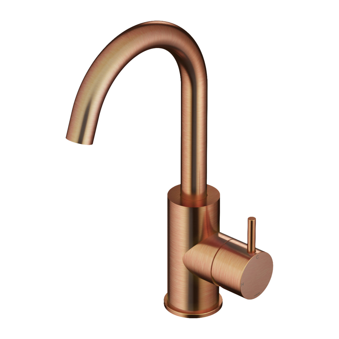 Hotbath Cobber CB004 wastafelmengkraan met draaibare uitloop Geborsteld koper PVD productfoto