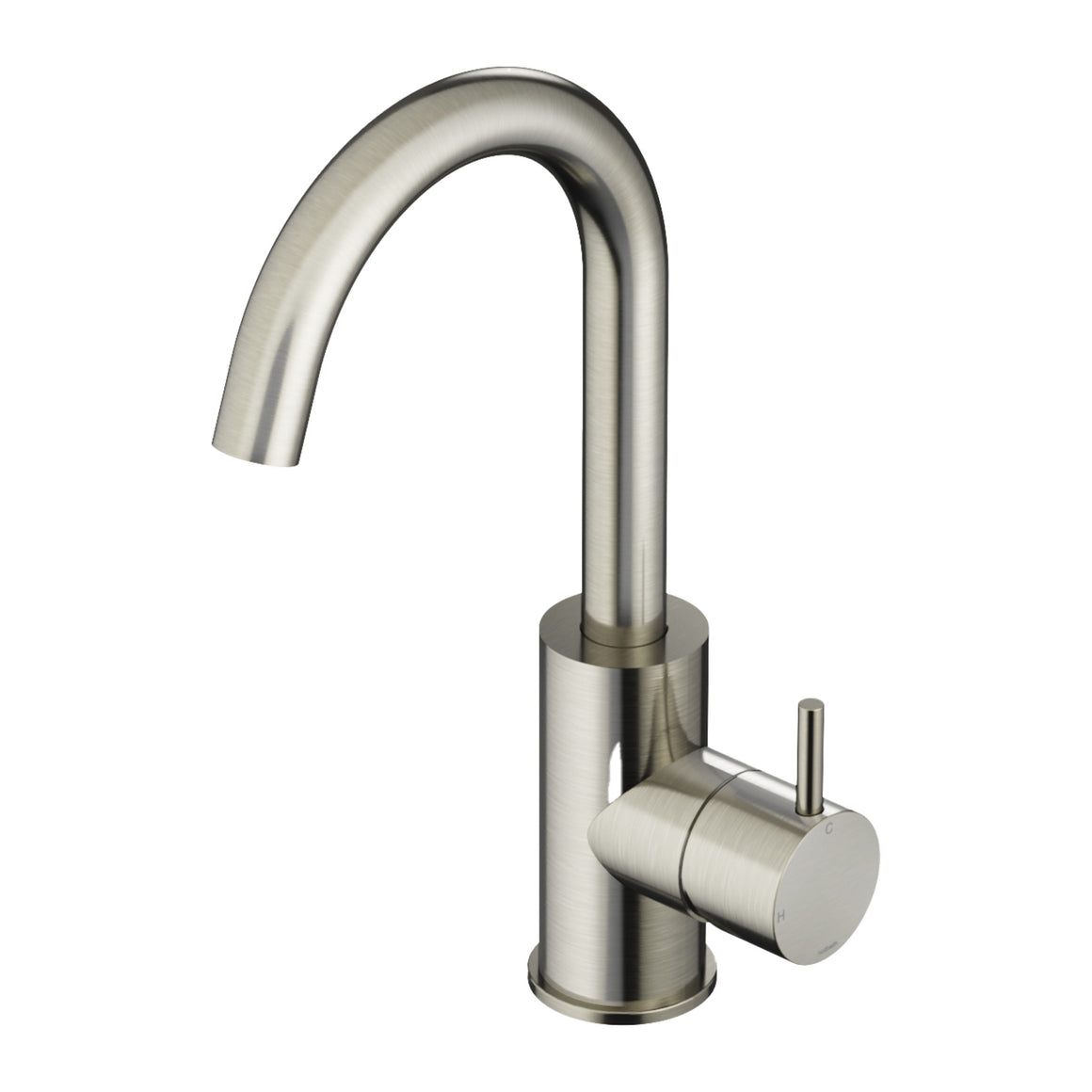 Hotbath Cobber CB004 wastafelmengkraan met draaibare uitloop Geborsteld nikkel productfoto