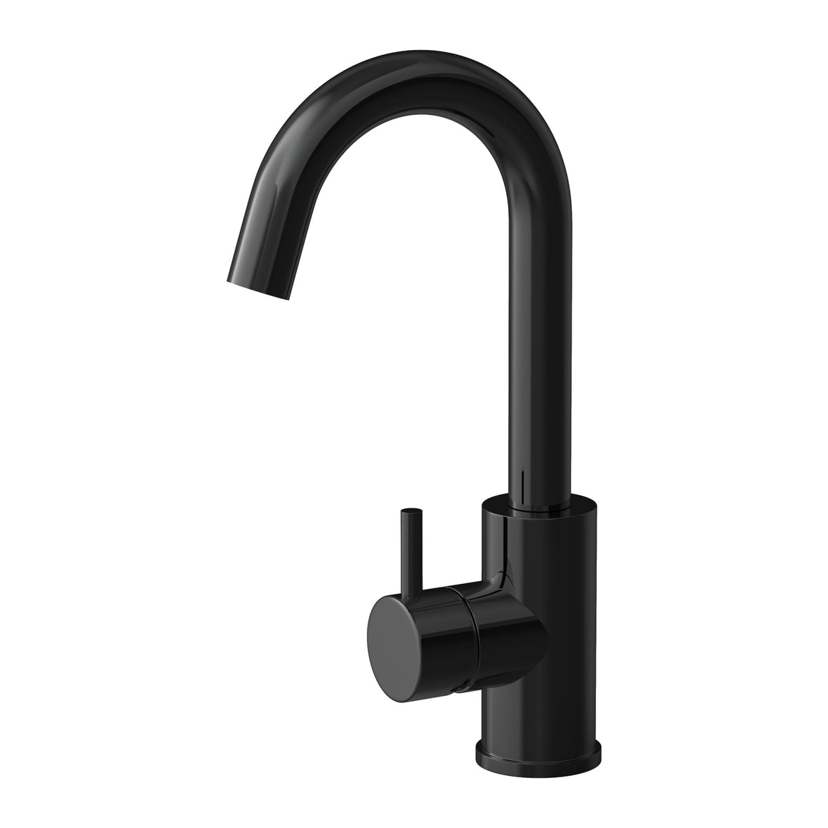 Hotbath Cobber CB004 wastafelmengkraan met draaibare uitloop Gepolijst zwart PVD productfoto