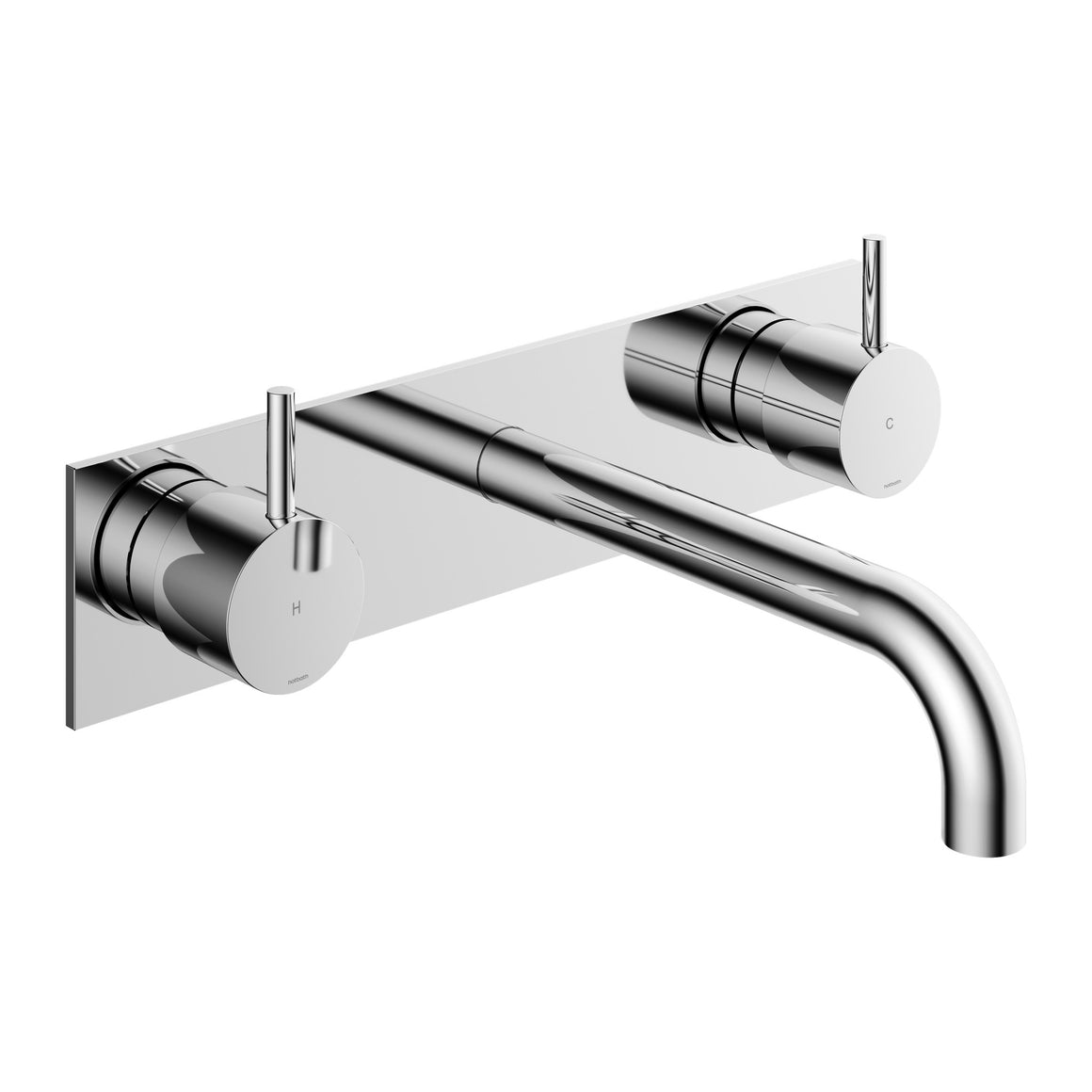 Hotbath Cobber CB006T inbouw wastafelmengkraan 3-gats met achterplaat Chroom 18 cm productfoto