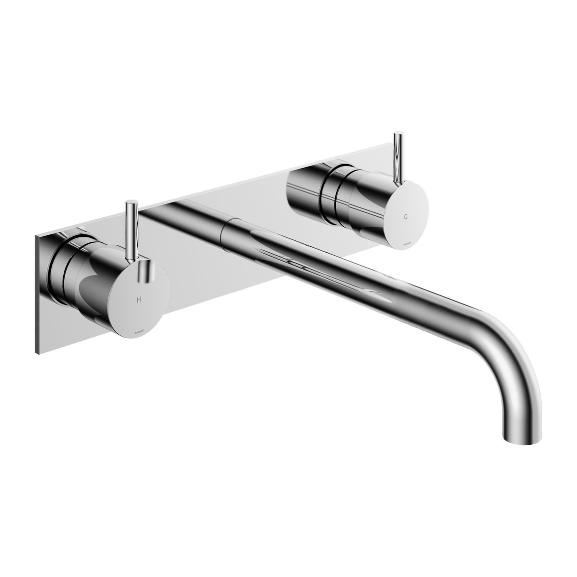 Hotbath Cobber CB006T inbouw wastafelmengkraan 3-gats met achterplaat Chroom 25 cm productfoto
