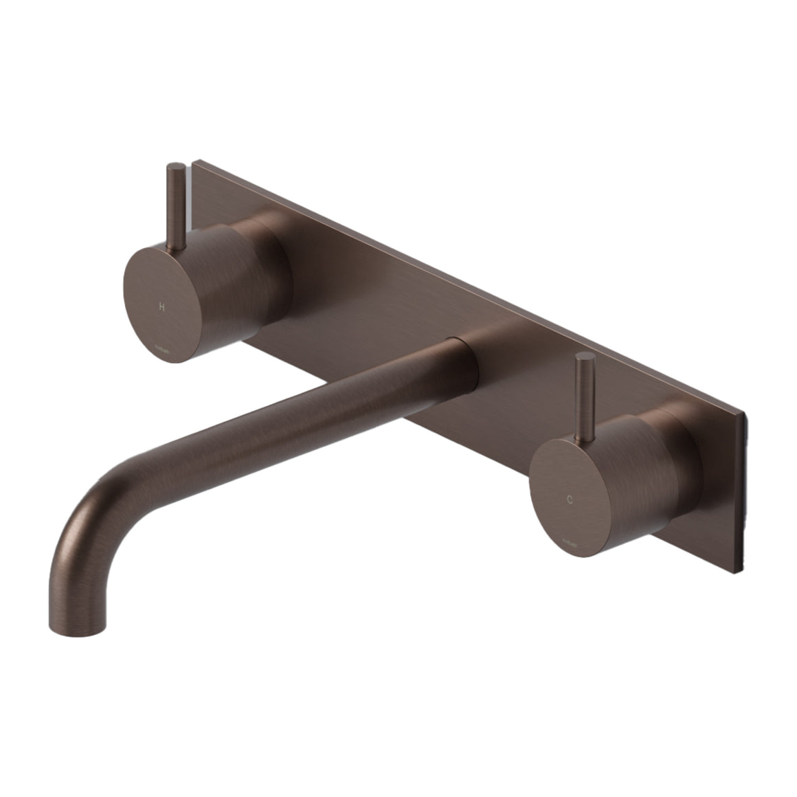 Hotbath Cobber CB006T inbouw wastafelmengkraan 3-gats met achterplaat Geborsteld koper PVD 18 cm productfoto