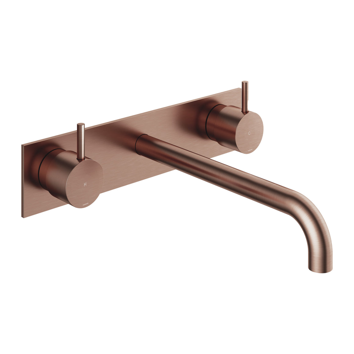 Hotbath Cobber CB006T inbouw wastafelmengkraan 3-gats met achterplaat Geborsteld koper PVD 25 cm productfoto