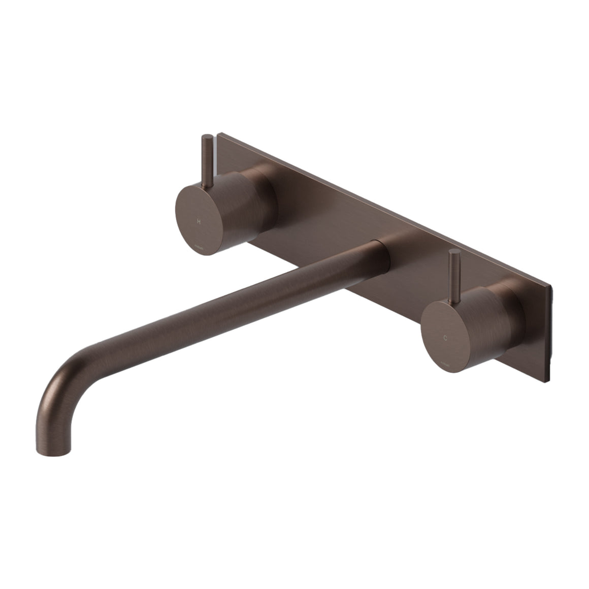 Hotbath Cobber CB006T inbouw wastafelmengkraan 3-gats met achterplaat Geborsteld koper PVD 25 cm productfoto