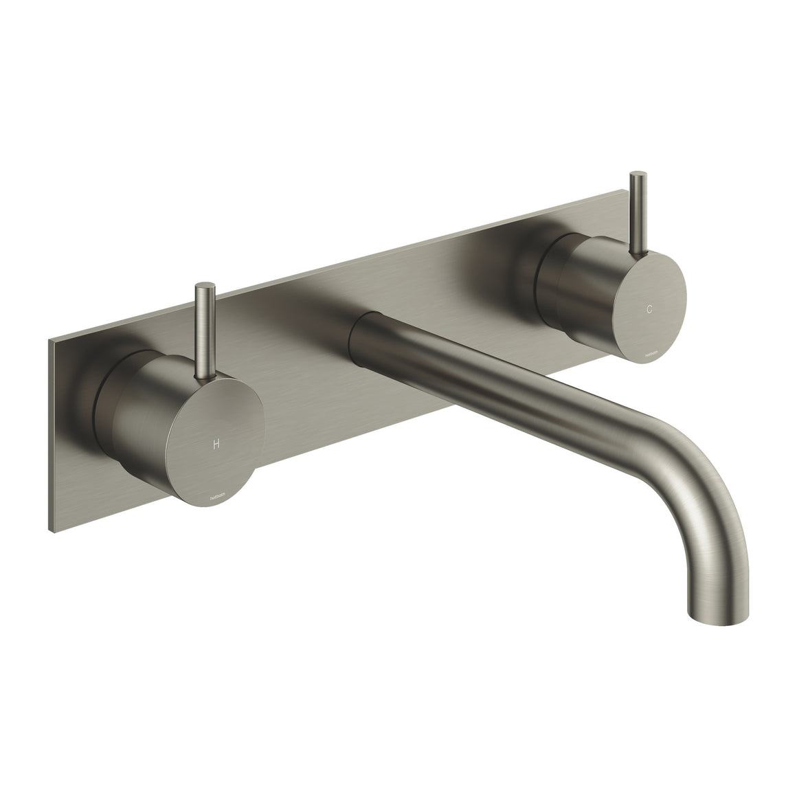 Hotbath Cobber CB006T inbouw wastafelmengkraan 3-gats met achterplaat Geborsteld nikkel 18 cm productfoto