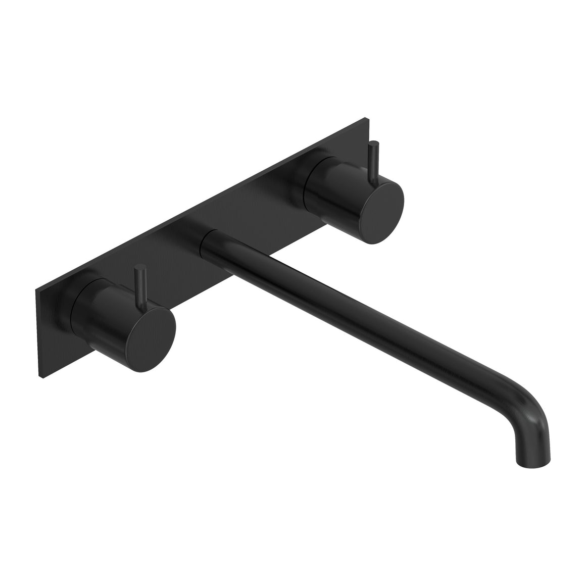 Hotbath Cobber CB006T inbouw wastafelmengkraan 3-gats met achterplaat Geborsteld zwart PVD 25 cm productfoto