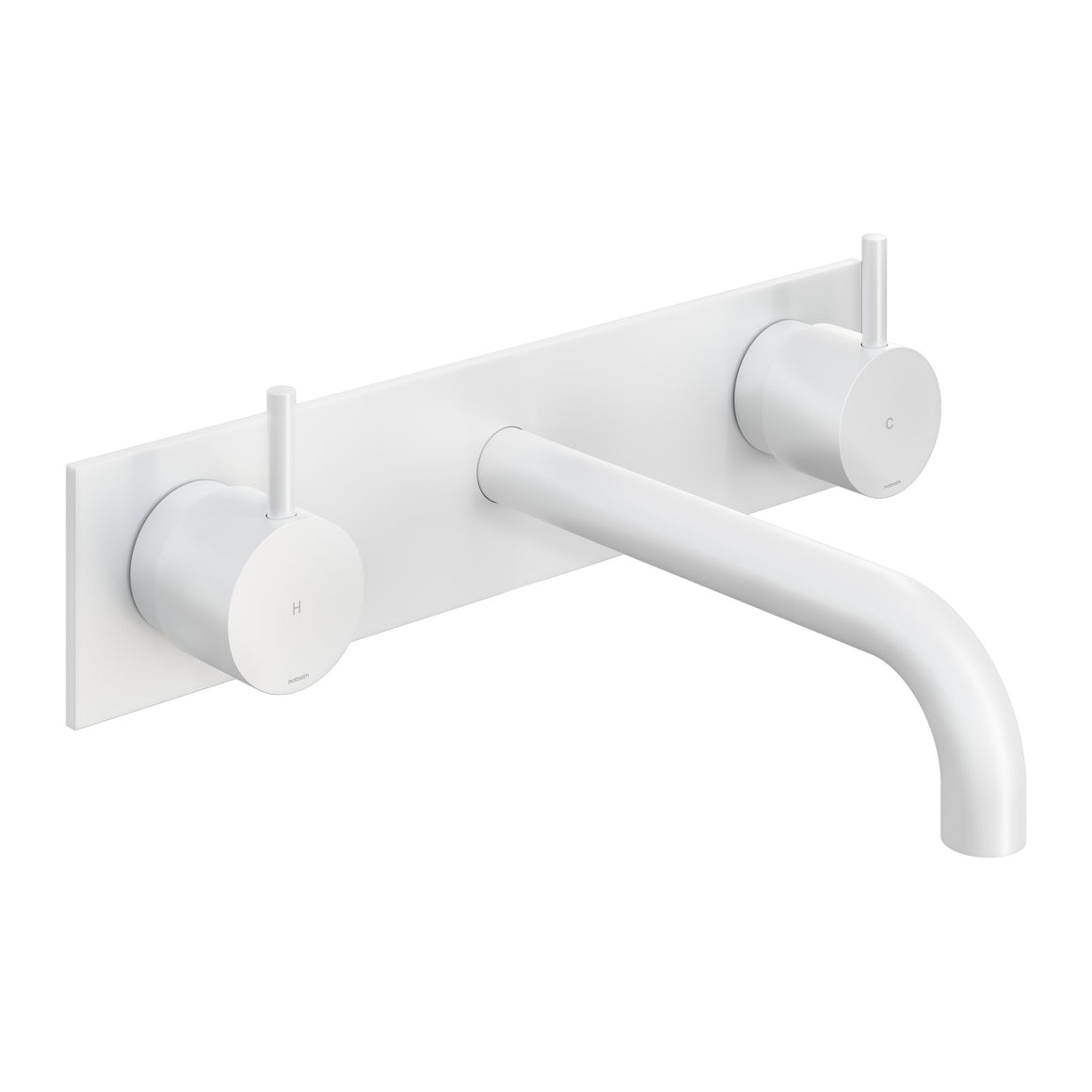 Hotbath Cobber CB006T inbouw wastafelmengkraan 3-gats met achterplaat Mat wit 18 cm productfoto