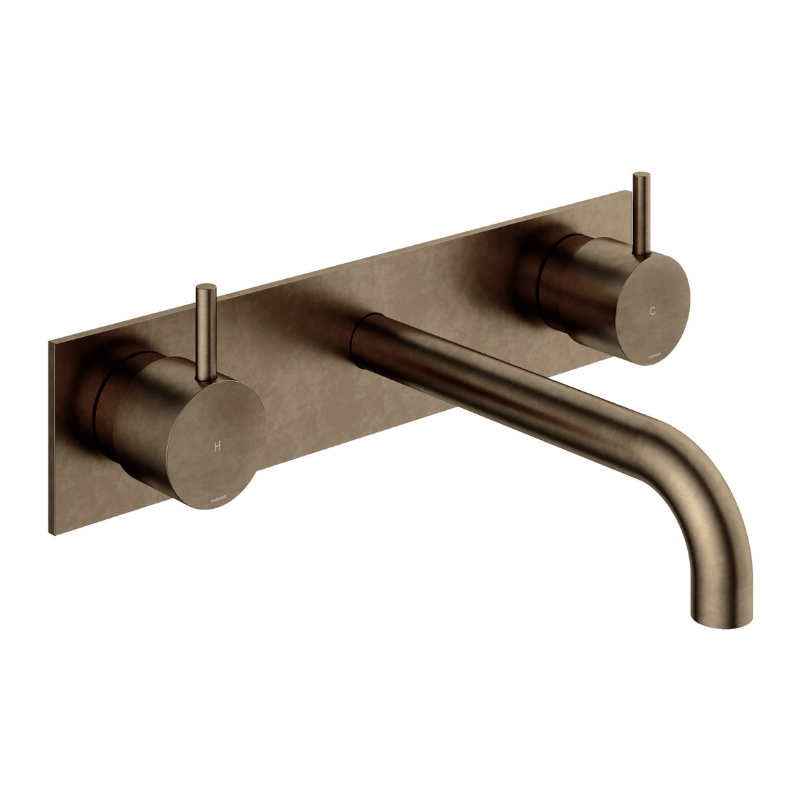 Hotbath Cobber CB006T inbouw wastafelmengkraan 3-gats met achterplaat Verouderd messing 18 cm productfoto