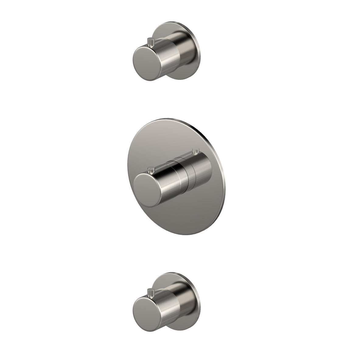 Hotbath Cobber CB007 inbouw thermostaat met 2 stopkranen Geborsteld nikkel productfoto