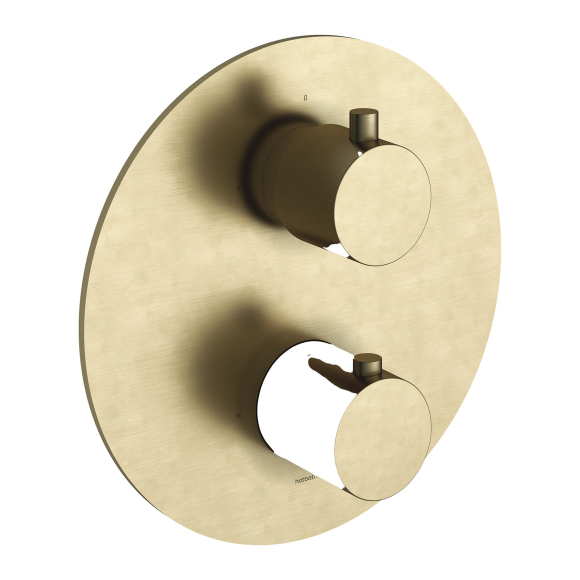 Hotbath Cobber CB009 inbouw thermostaat met 2-weg stop-omstel Geborsteld messing productfoto