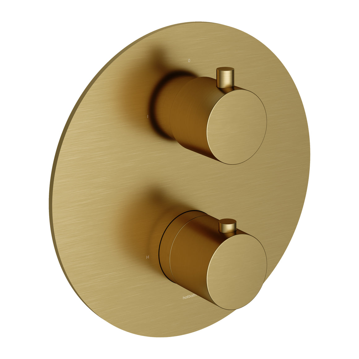 Hotbath Cobber CB009 inbouw thermostaat met 2-weg stop-omstel Geborsteld messing PVD productfoto