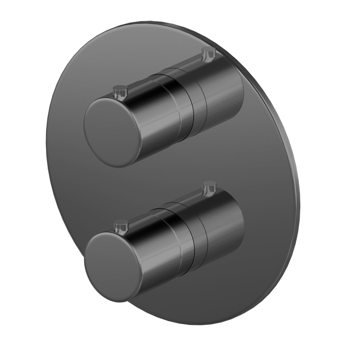 Hotbath Cobber CB009 inbouw thermostaat met 2-weg stop-omstel Gepolijst zwart PVD productfoto (kleurimpressie)