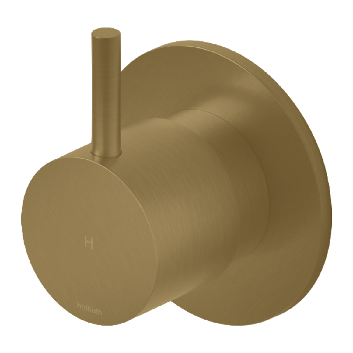 Hotbath Cobber CB010H inbouw stopkraan warm water Geborsteld messing productfoto (kleurimpressie)