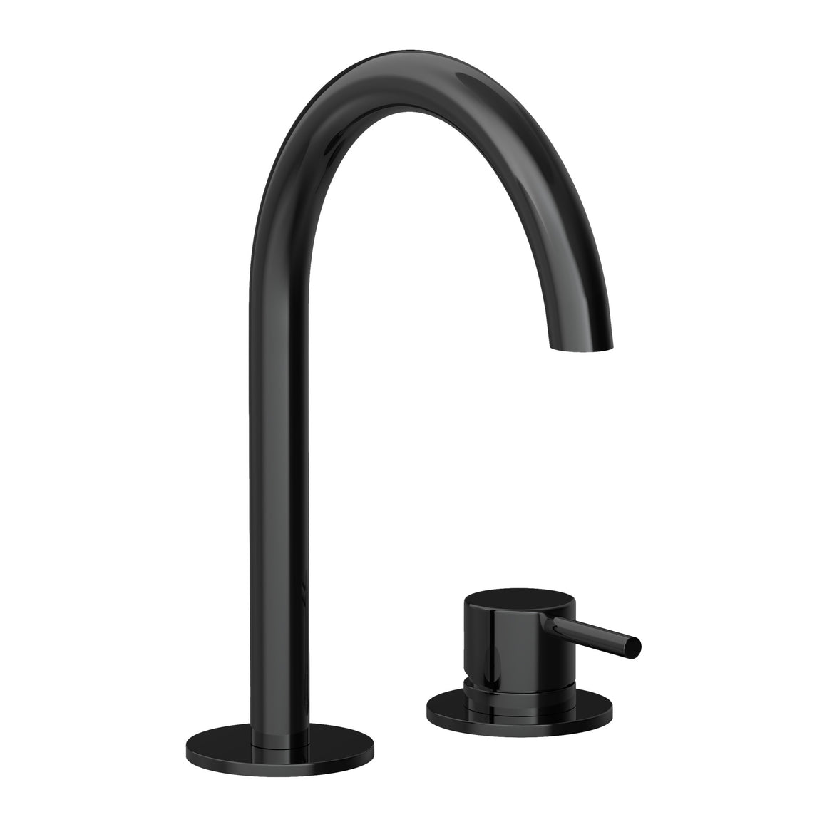 Hotbath Cobber CB023 2-gats wastafelmengkraan Gepolijst zwart PVD productfoto