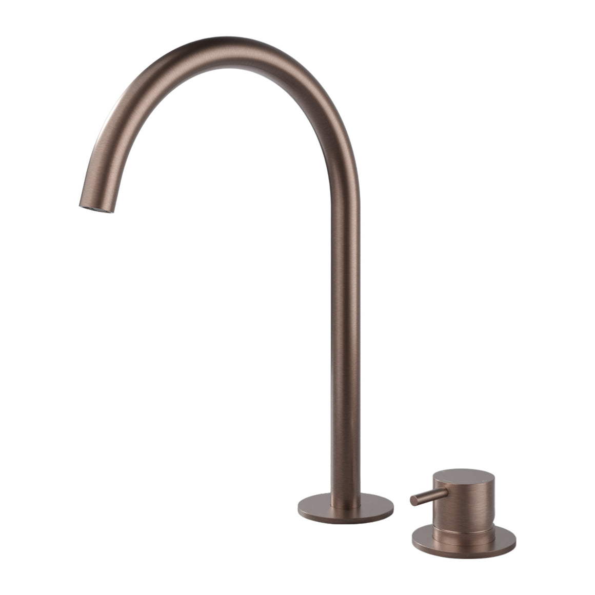 Hotbath Cobber CB023H hoge 2-gats wastafelmengkraan Geborsteld koper PVD productfoto