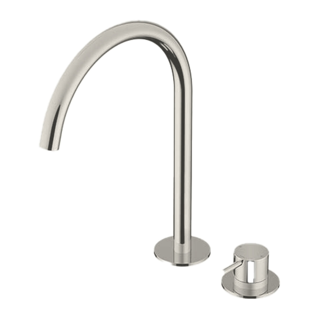 Hotbath Cobber CB023H hoge 2-gats wastafelmengkraan Geborsteld nikkel productfoto (kleurimpressie)
