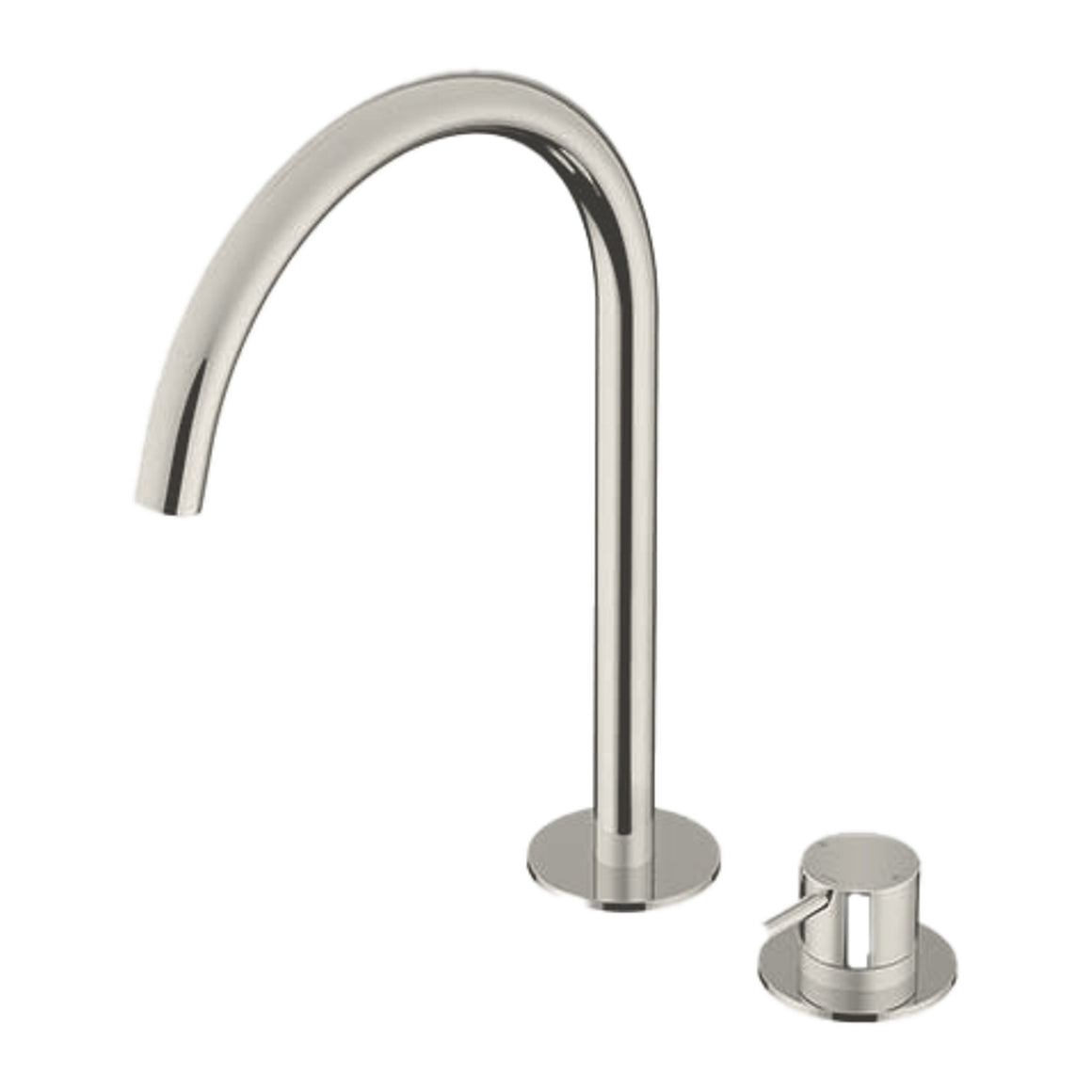 Hotbath Cobber CB023H hoge 2-gats wastafelmengkraan Geborsteld nikkel productfoto (kleurimpressie)