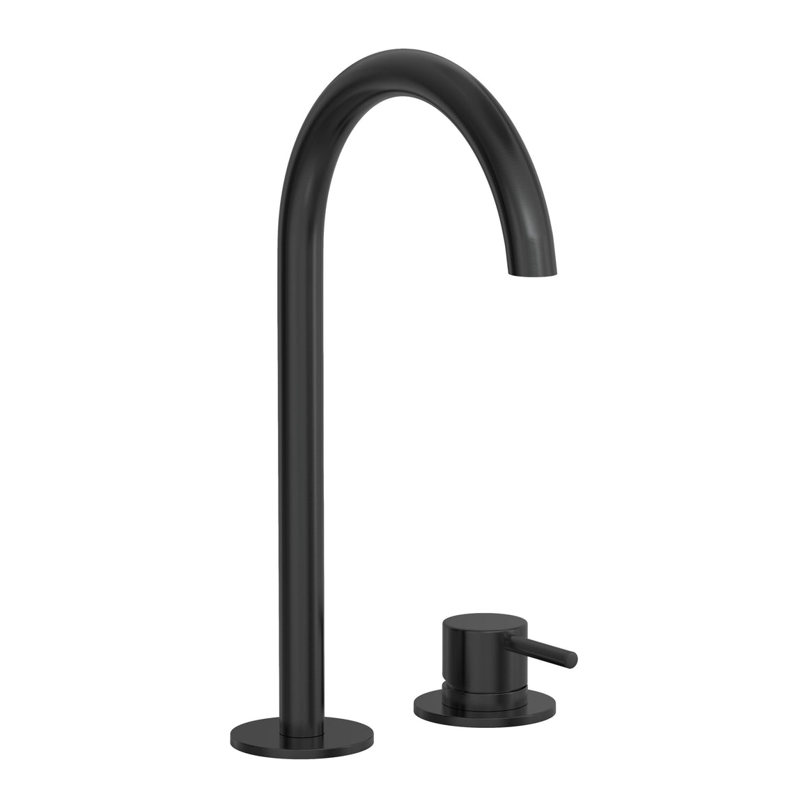 Hotbath Cobber CB023H hoge 2-gats wastafelmengkraan Geborsteld zwart PVD productfoto
