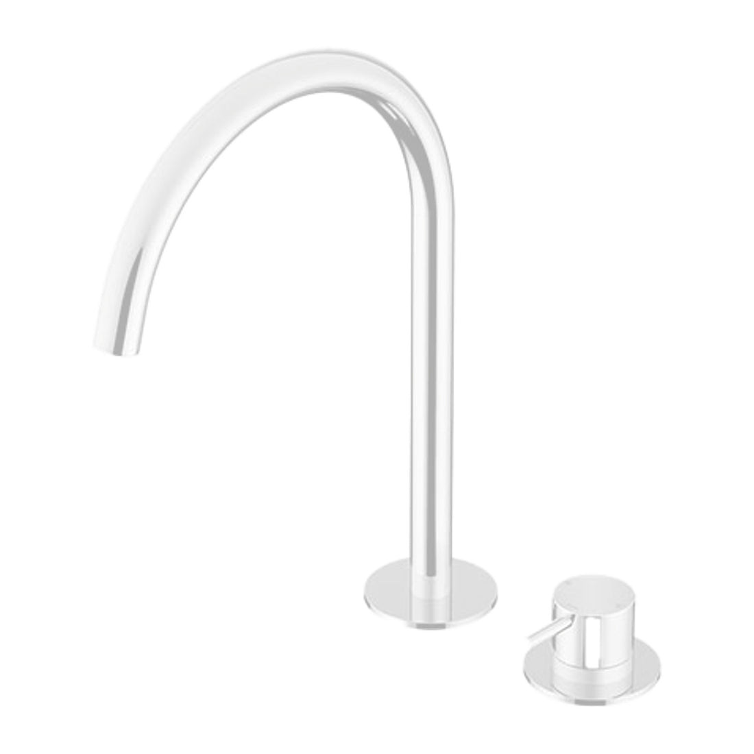 Hotbath Cobber CB023H hoge 2-gats wastafelmengkraan Mat wit productfoto (kleurimpressie)