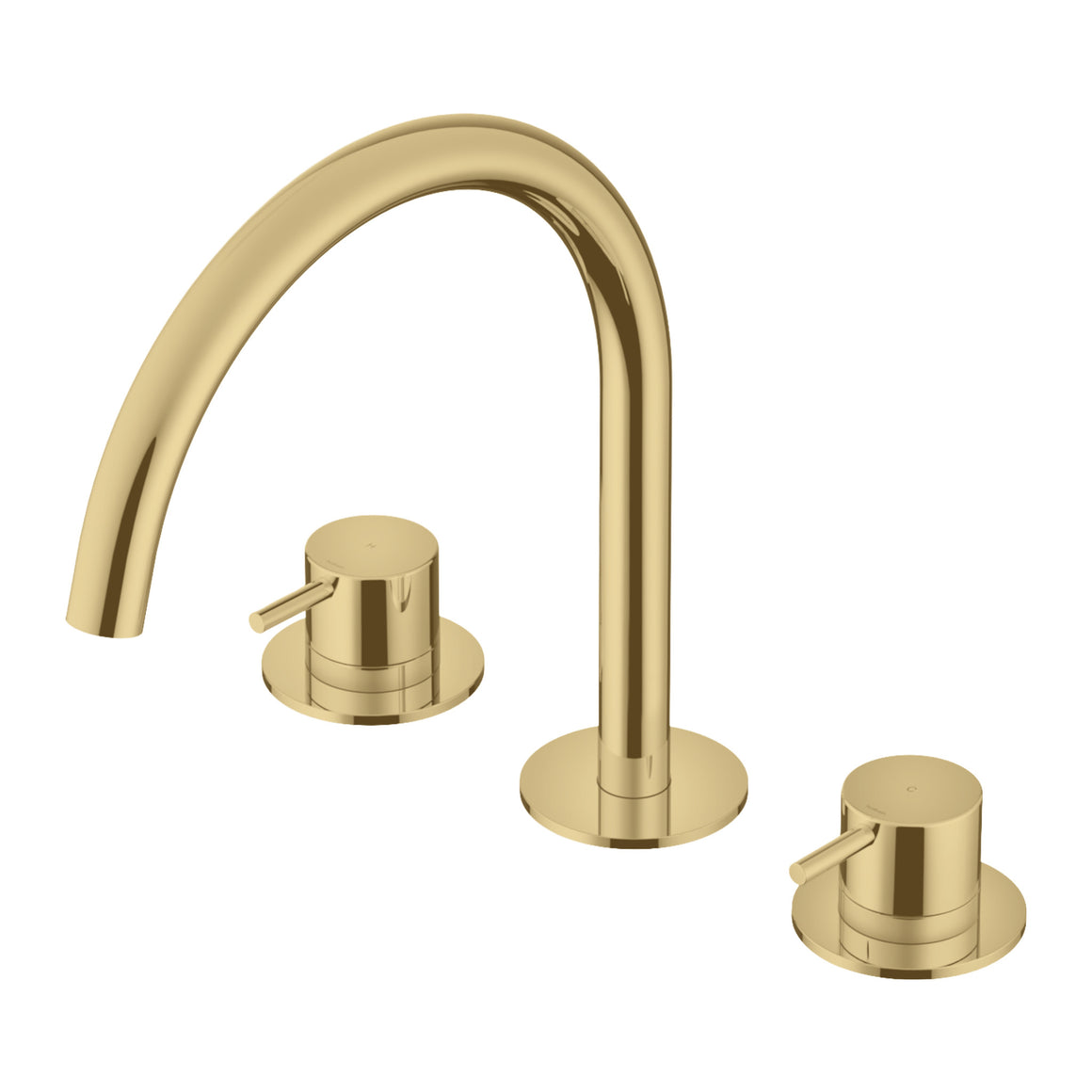 Hotbath Cobber CB033 3-gats wastafelmengkraan Geborsteld messing productfoto (kleurimpressie)