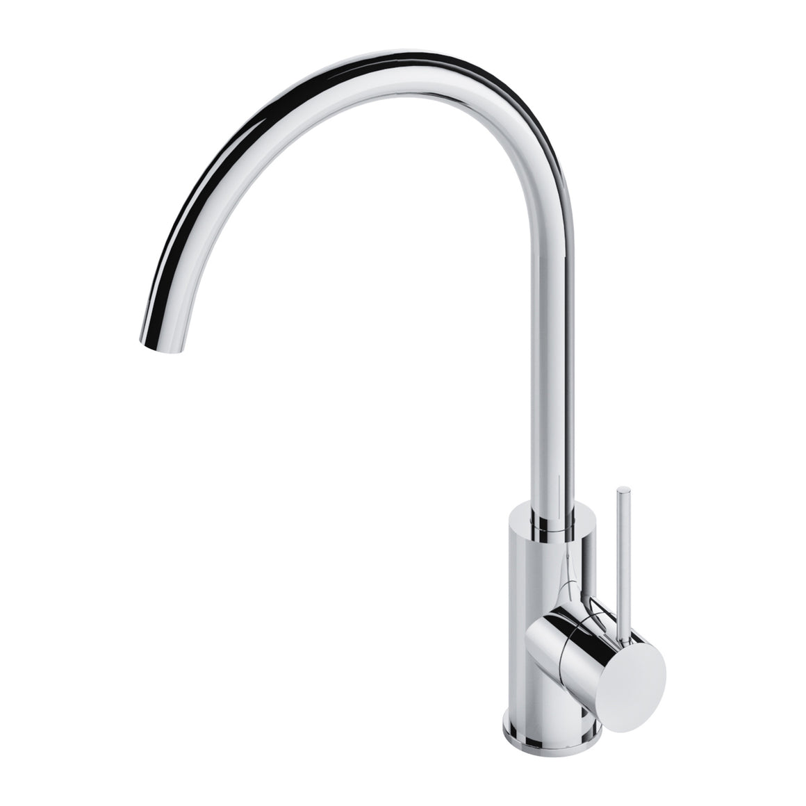 Hotbath Cobber CB040 keukenmengkraan met draaibare gebogen uitloop Geborsteld messing PVD productfoto