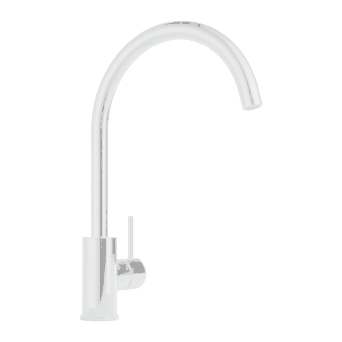 Hotbath Cobber CB040 keukenmengkraan met draaibare gebogen uitloop Mat wit productfoto (kleurweergave)