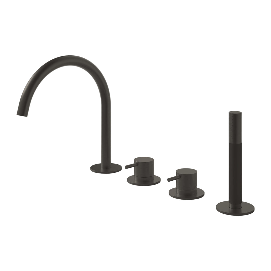Hotbath Cobber CB073 badrandcombinatie met uitloop, handdouche en 2-weg omstel Verouderd ijzer productfoto (kleurimpressie)